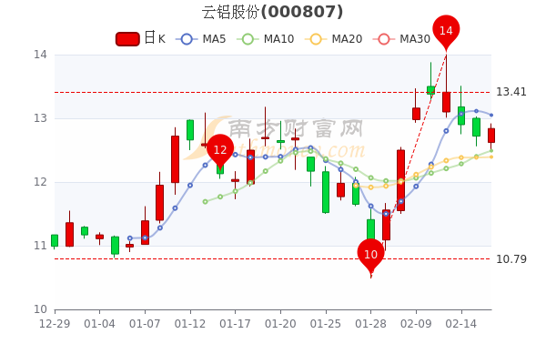 云铝股份2月16日涨094主力净流入503946万