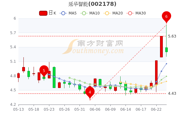 延华智能6月24日大单净流出537033万换手率达1773