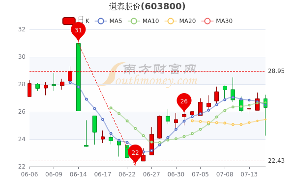 7月15日道森股份股票行情分析