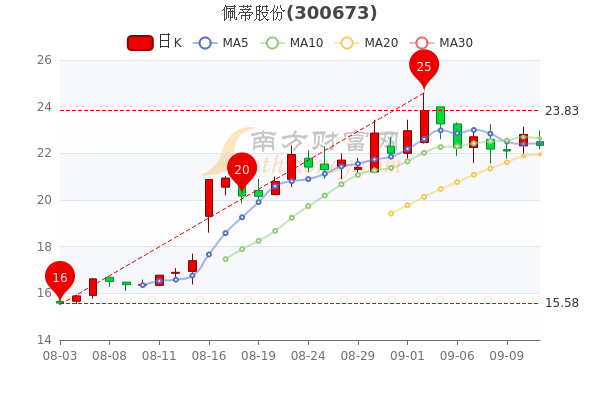 9月14日佩蒂股份股票行情分析