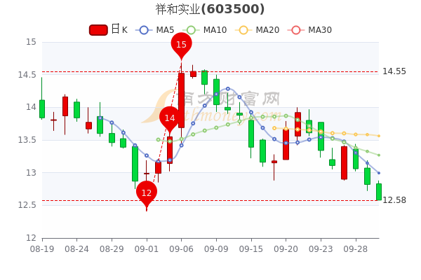 祥和实业9月30日股票市值3089亿成交额达94447万