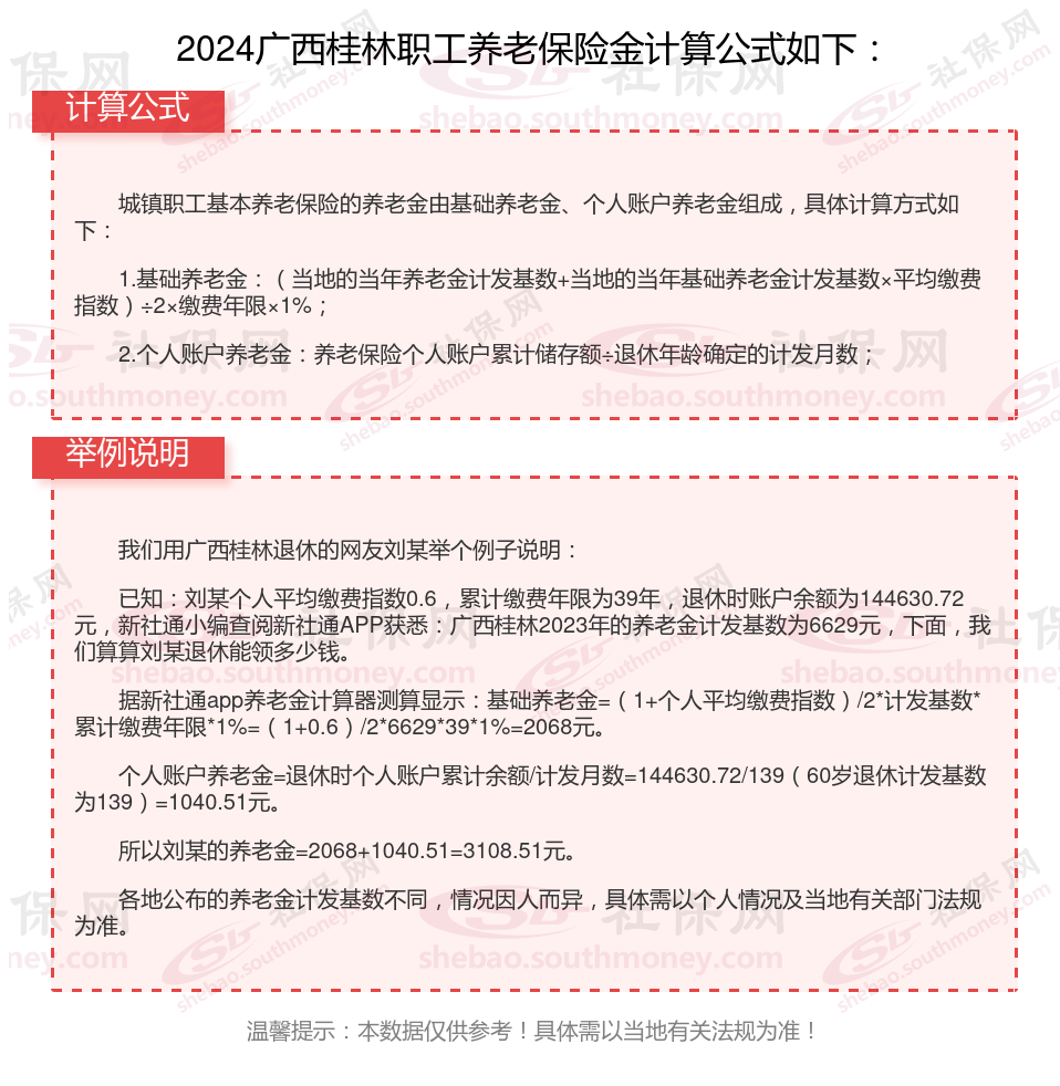 广西桂林退休金计算公式2024计算器,2024社保退休工资