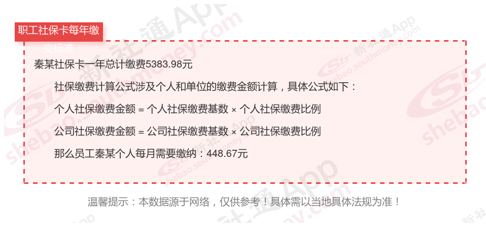 辽宁铁岭个人社保卡缴费最新费用是多少?