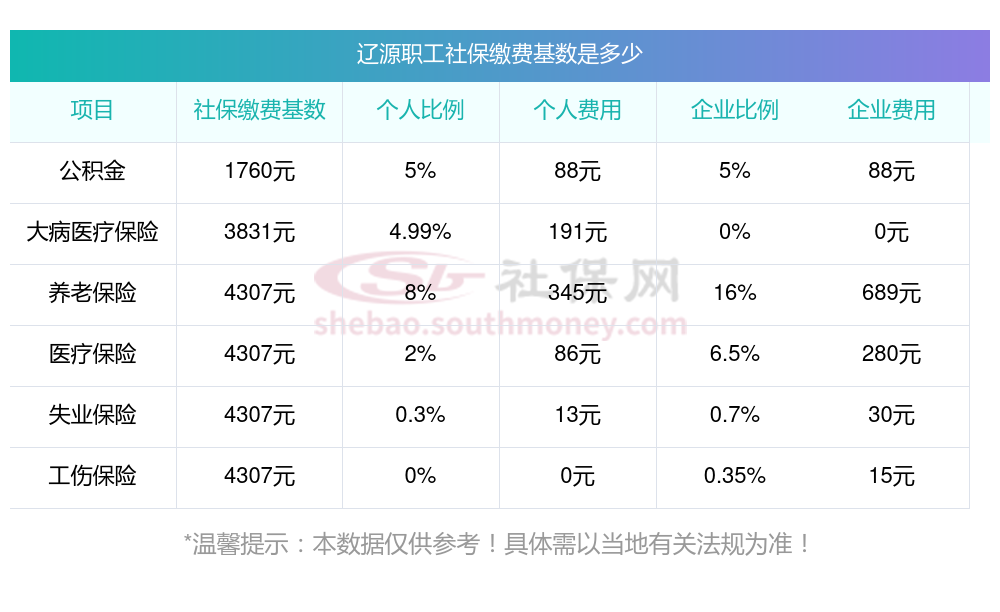 辽源社保要多少钱？