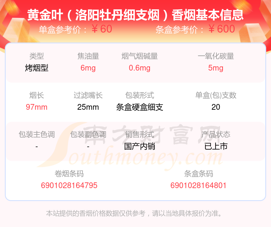 10,黄金叶(天香细支)以上香烟价格相关数据仅供参考,温馨提示,吸烟有