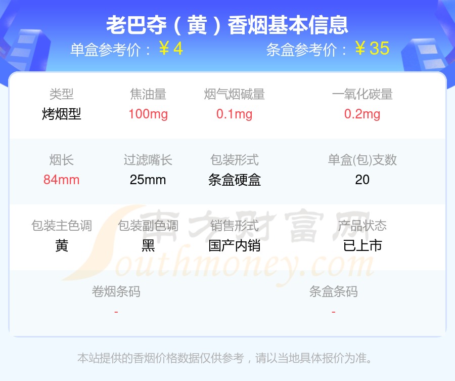 老巴夺香烟有几种图片