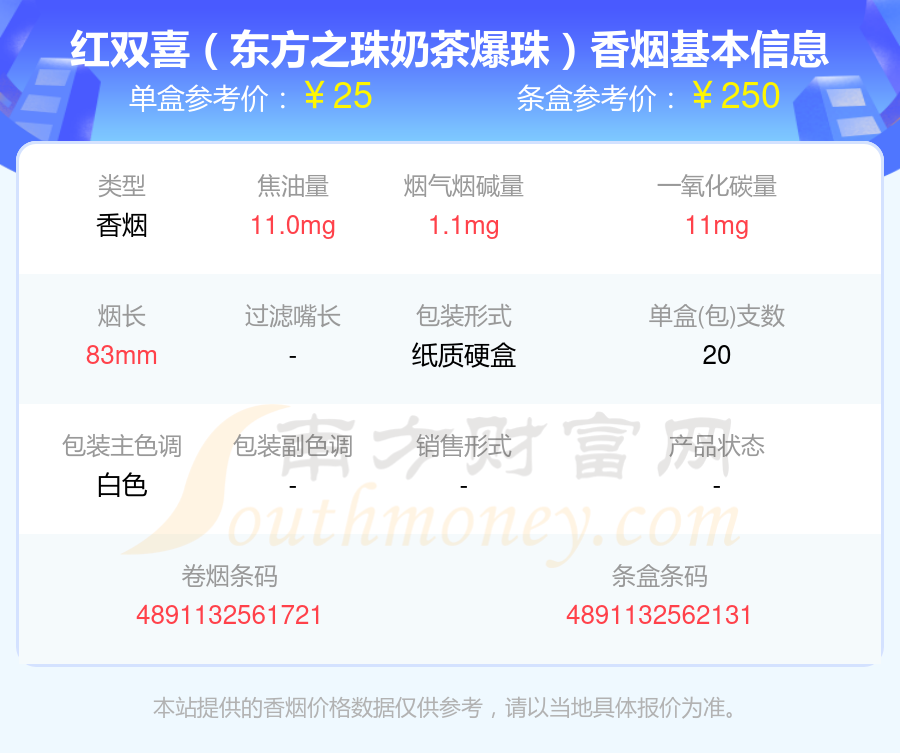 红双喜香烟价格图片