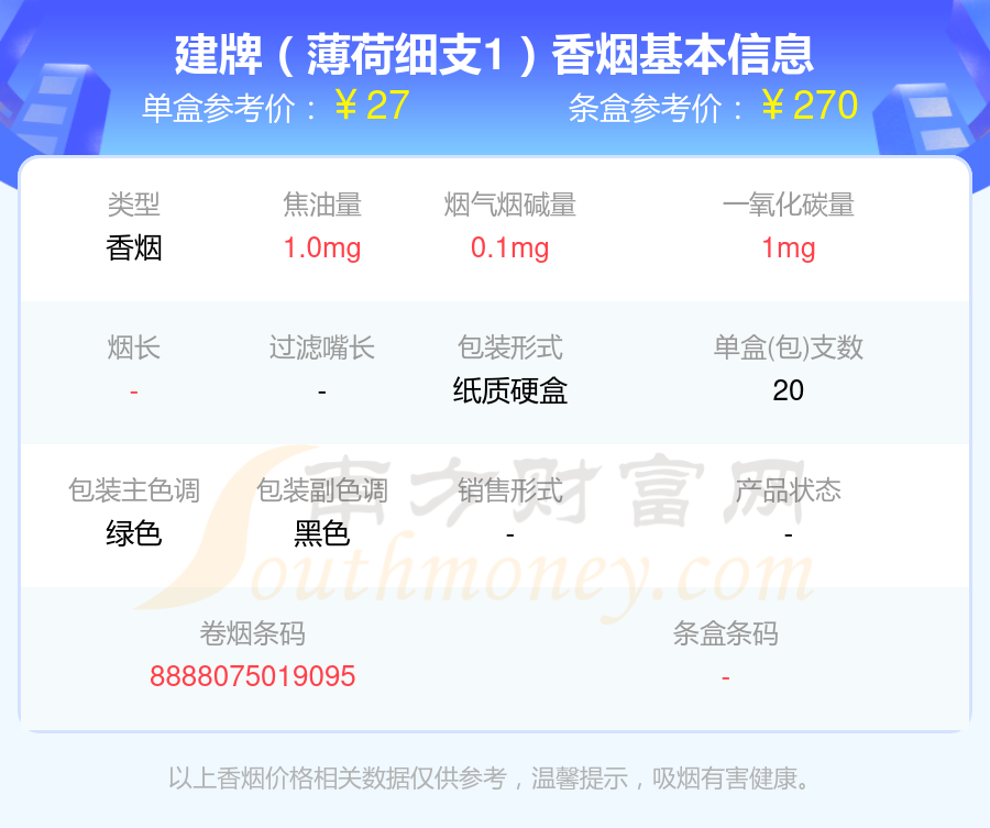 3,建牌(薄荷细支1)2,建牌(薄荷黄冰1)1,健牌(薄荷浩)香港免税版