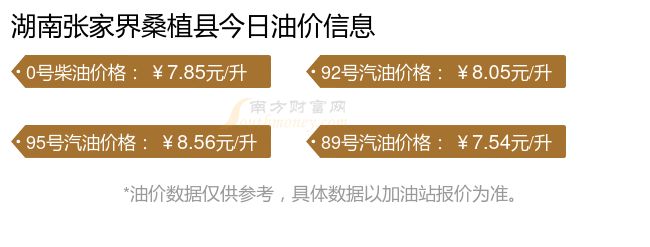 7月14日湖南张家界桑植县92号,95号汽油价格(多少钱一升)