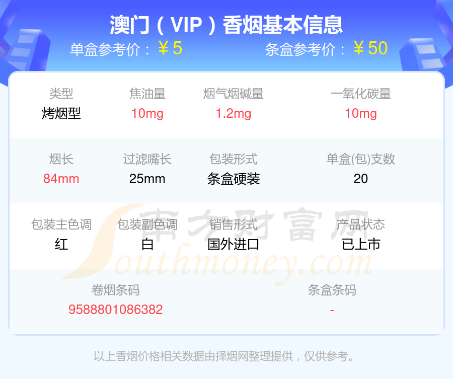 澳门本地香烟价格表图图片