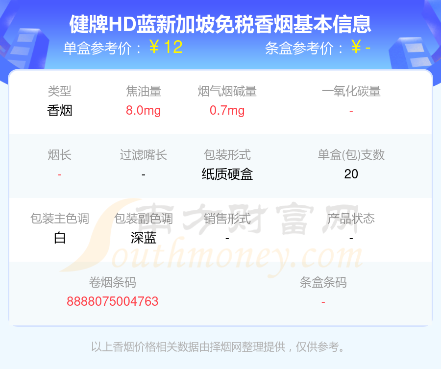 新加坡香烟价格表图片