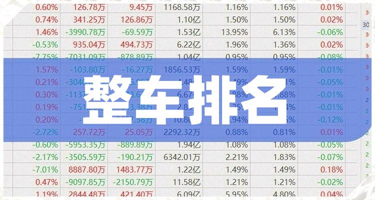 整车前十排名，12月2日相关企业市盈率排名前十名